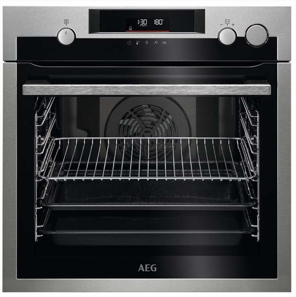 AEG - Forno a vapore SteamCrisp Pirolitico BSS572260M-Inox antimpronta