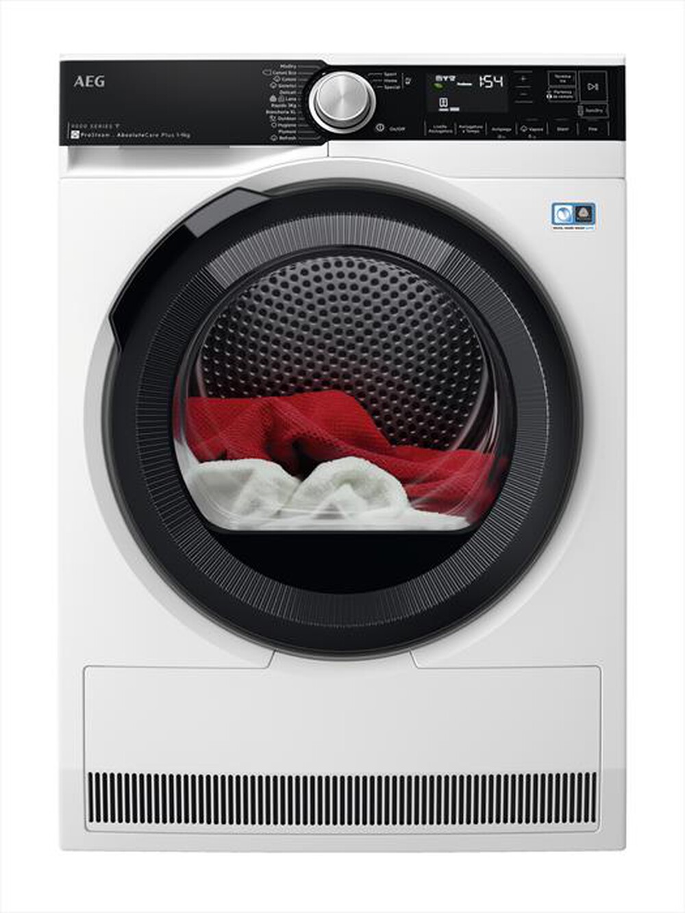 AEG - Asciugatrice TR9T94ABYS 9 kg Classe A+++-Bianco/oblò nero