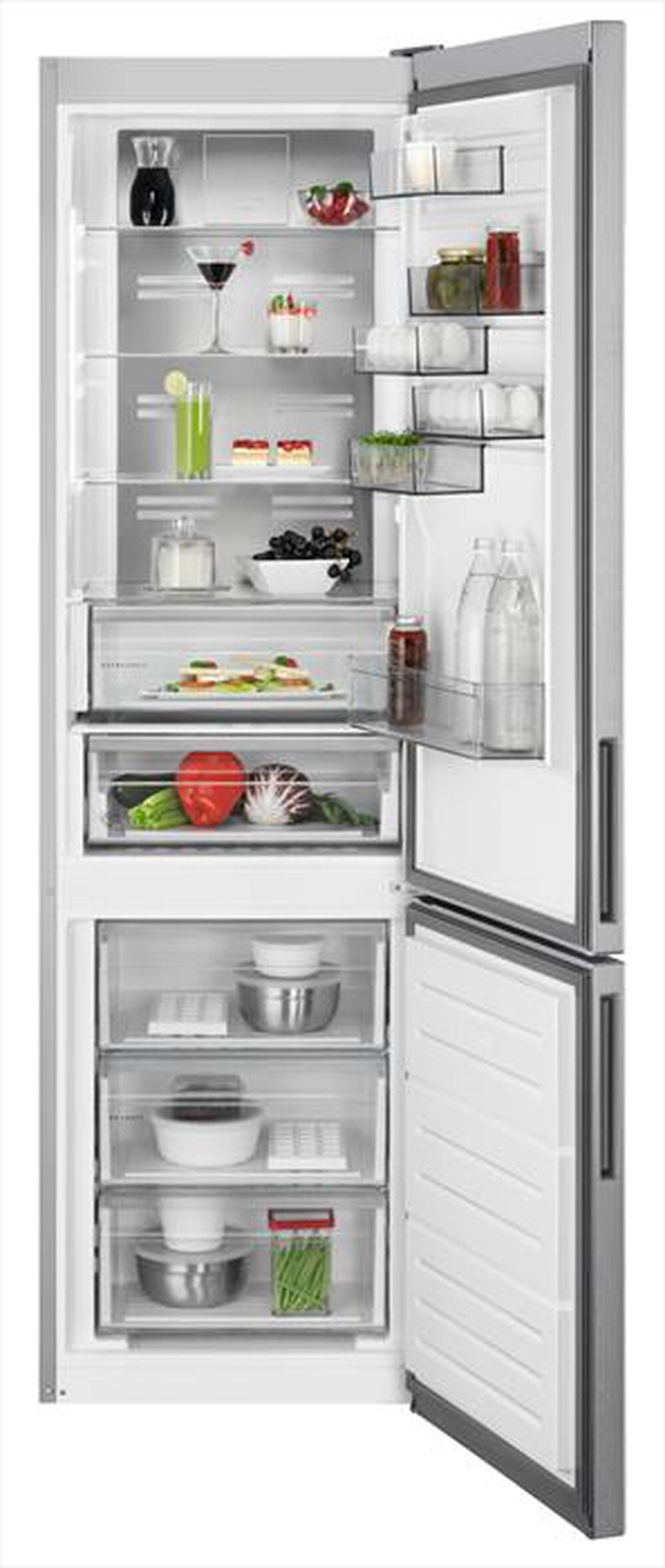 AEG - Frigorifero combinato RCB736E7MX Classe E 366 lt-Inox antimpronta