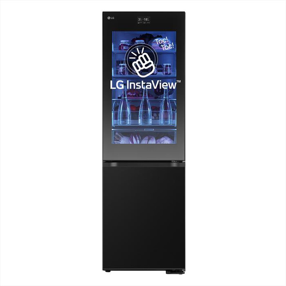 LG - Frigorifero combinato GBG7190CEV Classe C 349L-Black