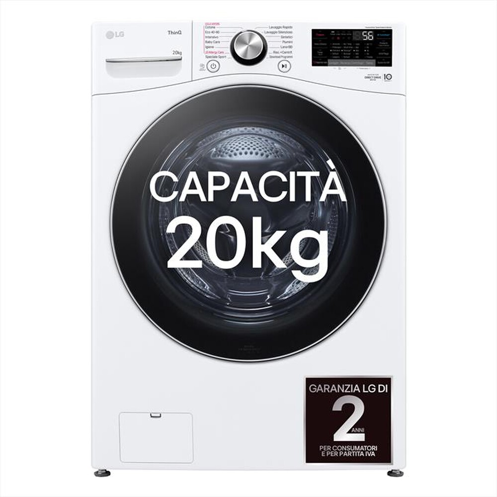 LG - Lavatrice AI DD F0P3020TSWC XL 20kg Classe B-Bianco